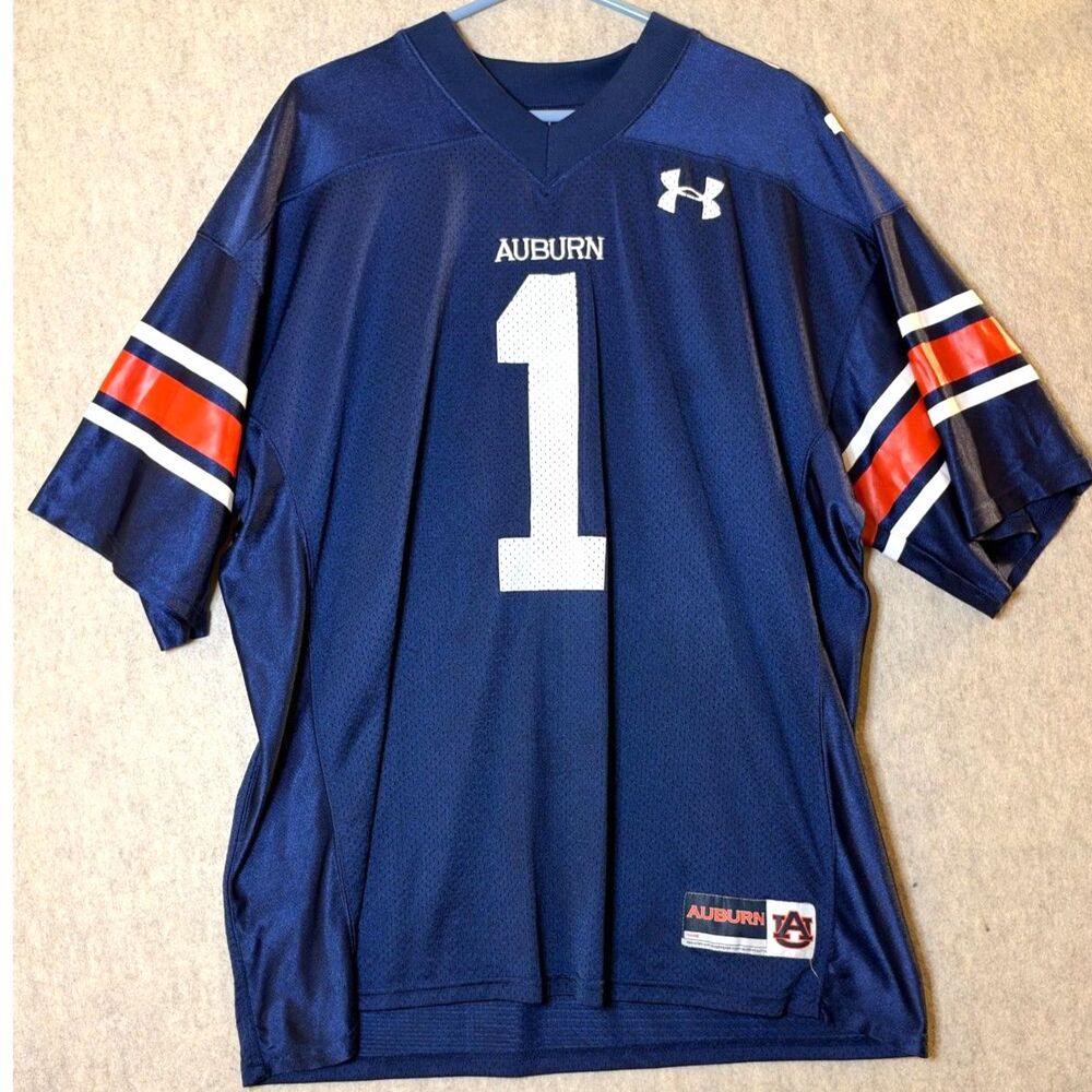 Auburn Tigers Football Jersey Men’s XL #1 Navy Orange White Under Armour NCAA